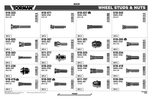 Wheel Hardware Assortment Dorman-AutoGrade 050-160