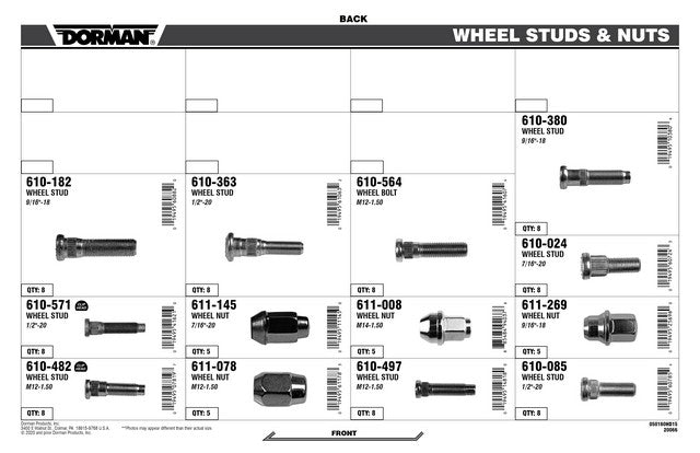 Wheel Hardware Assortment Dorman-AutoGrade 050-160