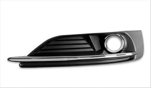 Front Passenger Side Fog Light Bezel – Black with Chrome Molding – Made of Plastic