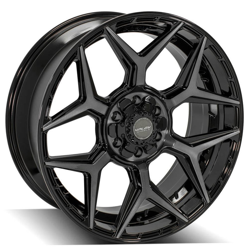 Wheel 22in Replica CV93B fits Chevy Silverado 22x9 Black with Chrome Inserts