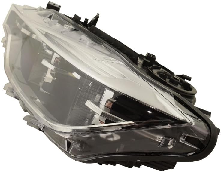 Driver Side LED Headlight Lens and Housing; Without Adaptive Lamps; Without Logo