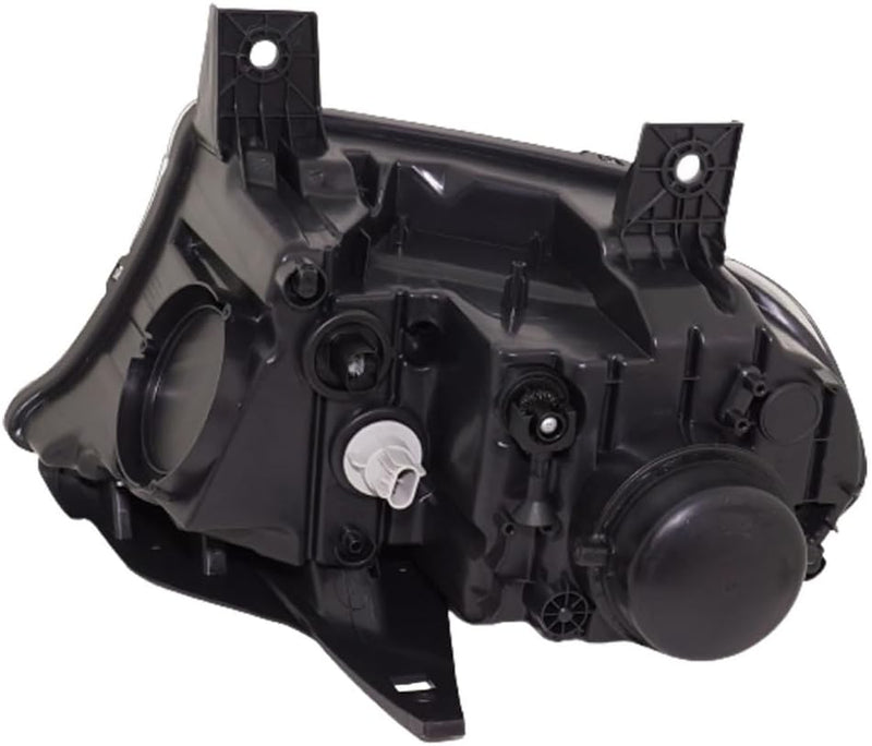 Driver Side Halogen Headlight Assembly – With LED Daytime Running Lamp – Black Bezel – Without Logo