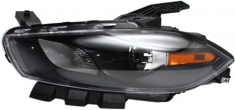Driver Side HID Headlight Lens and Housing – Black Bezel – Without Dodge Logo