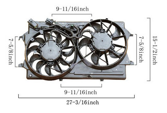 Dual Radiator and Condenser Fan Assembly Agility Autoparts 6018124