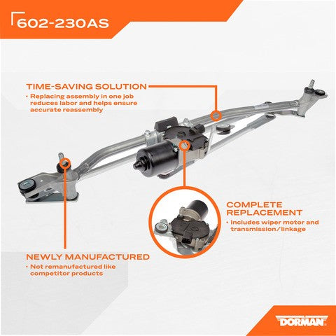 Windshield Wiper Motor and Linkage Assembly Dorman-OE Solutions 602-230AS