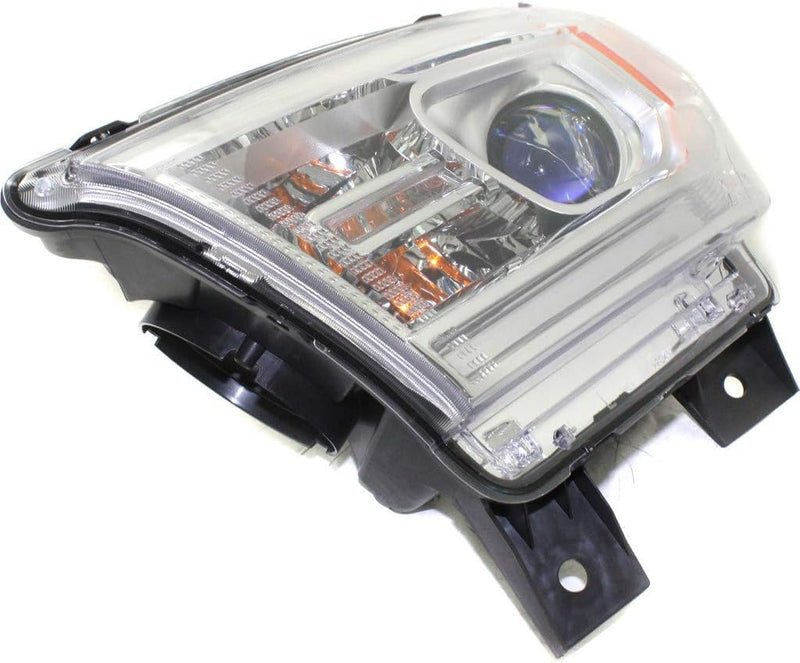 Driver Side Halogen Headlight Assembly – Without LED Daytime Running Lamp – Chrome Bezel – Without Logo