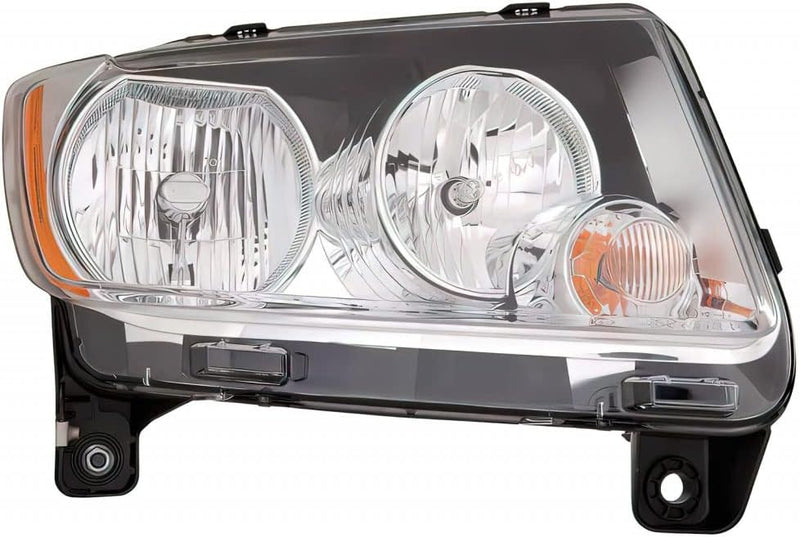 Passenger Side Halogen Headlight Assembly – Without Projector – Chrome Bezel