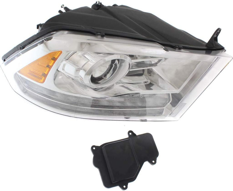 Passenger Side Halogen Projector Style Headlight Assembly – Chrome – Without Ram Logo