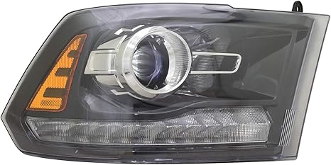 Passenger Side Halogen Headlight Assembly – Projector Type – Black Bezel – Without Logo