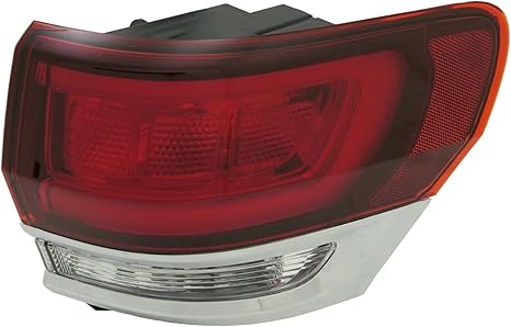 Passenger Side Outer Tail Light Assembly – Fits Laredo/Limited/Overland – With Chrome Trim