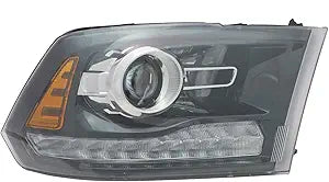 Passenger Side Headlight Assembly – Halogen Projector – Fits 1500 R-T and Sport Models – Fits 2013–2014 2500/3500 with Black Bezel – Without Logo