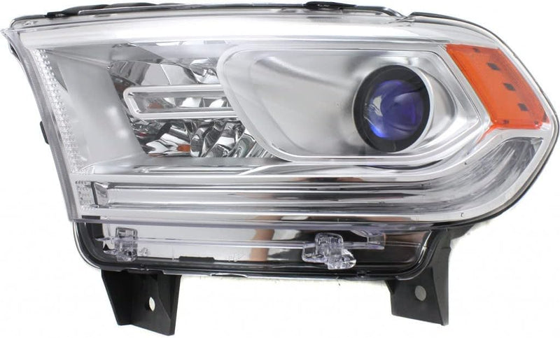 Driver Side Halogen Headlight Assembly – Without LED Daytime Running Lamp – Chrome Bezel – Without Logo