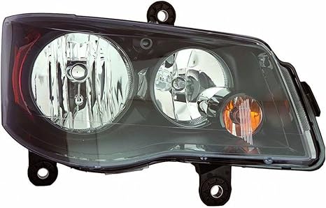 Passenger Side Halogen Headlight Assembly – With Black Bezel