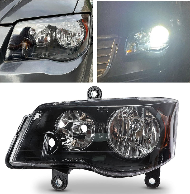 Remanufactured OE Driver Side Halogen Headlight Assembly – With Black Bezel