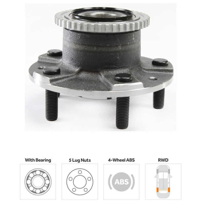 Wheel Hub, With Bearing, 5 x 4.5 in. Bolt Pattern