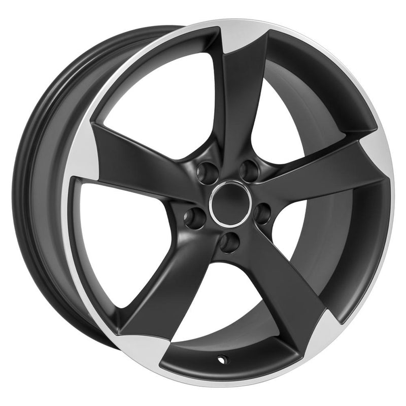 Wheel 19in Replica AU29 fits Audi S4 19x8.5 Satin Black Wheel With Machined Face