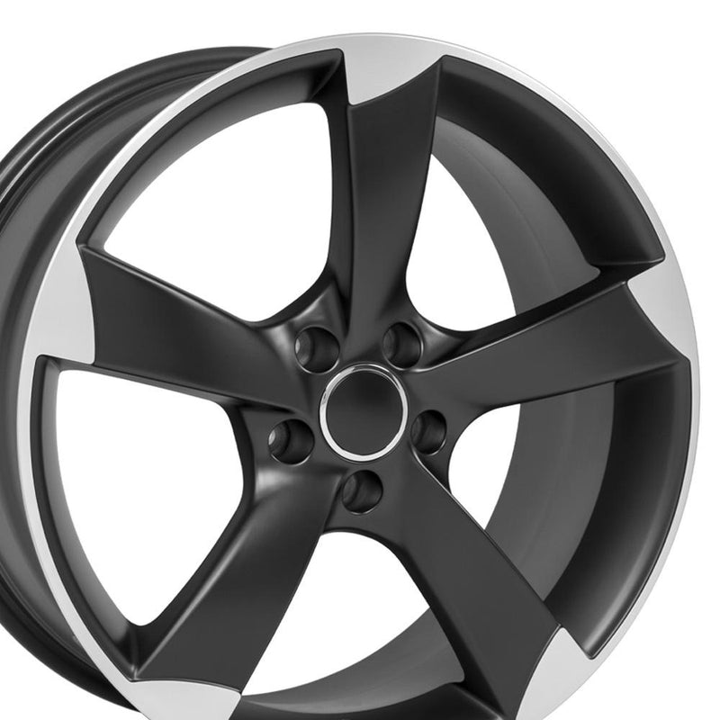 Wheel 19in Replica AU29 fits Audi S4 19x8.5 Satin Black Wheel With Machined Face