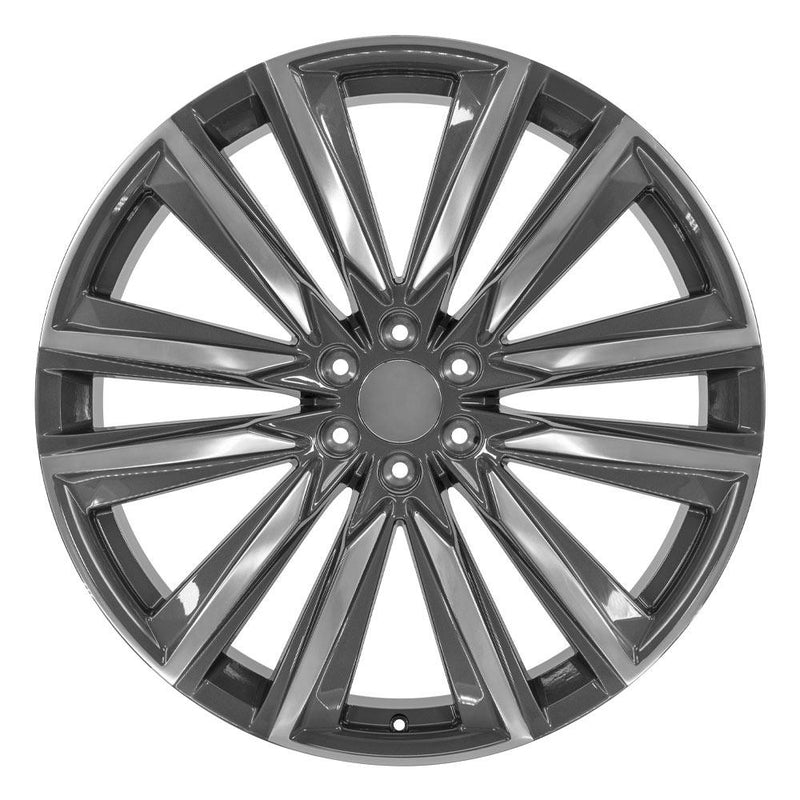 Wheel 26in Replica CA91 fits Cadillac Escalade 26x10 in Gunmetal w/ Polished Face