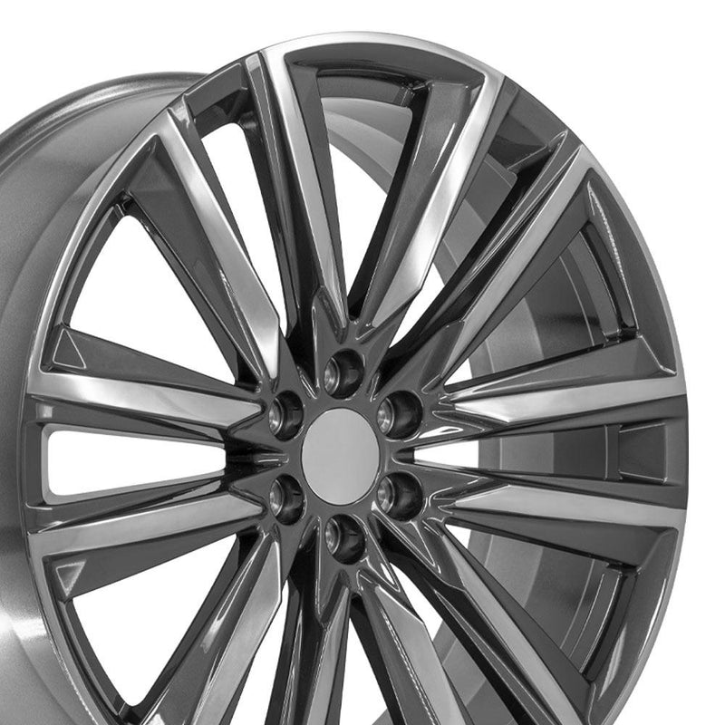 Wheel 26in Replica CA91 fits Cadillac Escalade 26x10 in Gunmetal w/ Polished Face