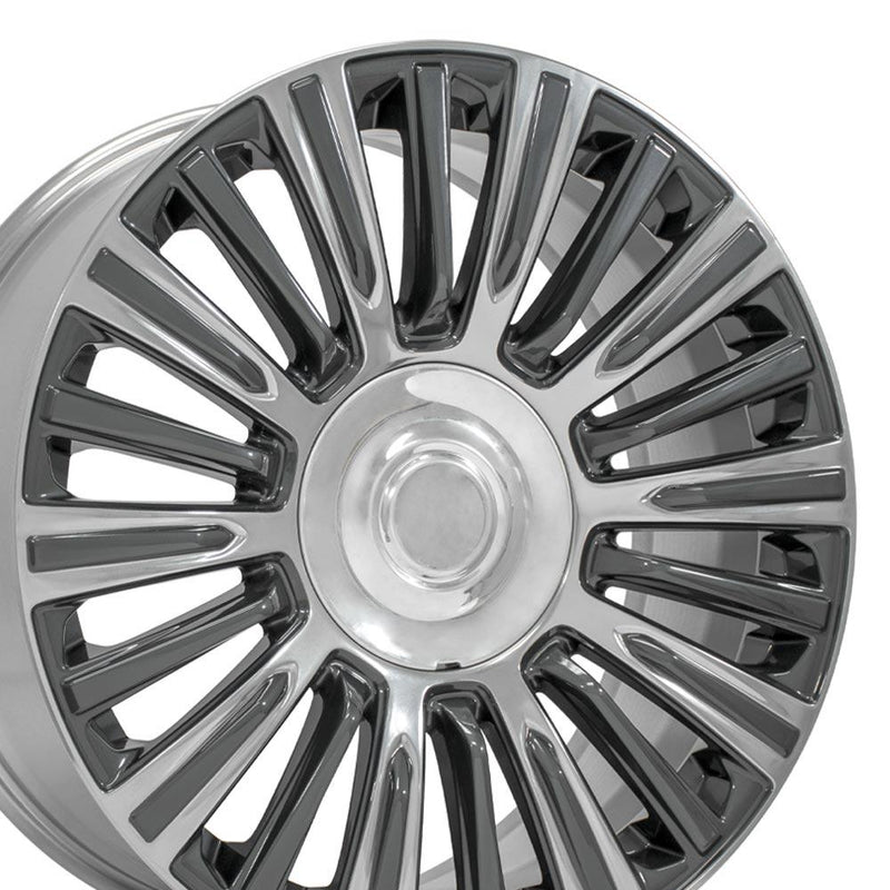 Wheel 22in Replica CA92 fits Cadillac Escalade 22x9 Gunmetal with Polished Face