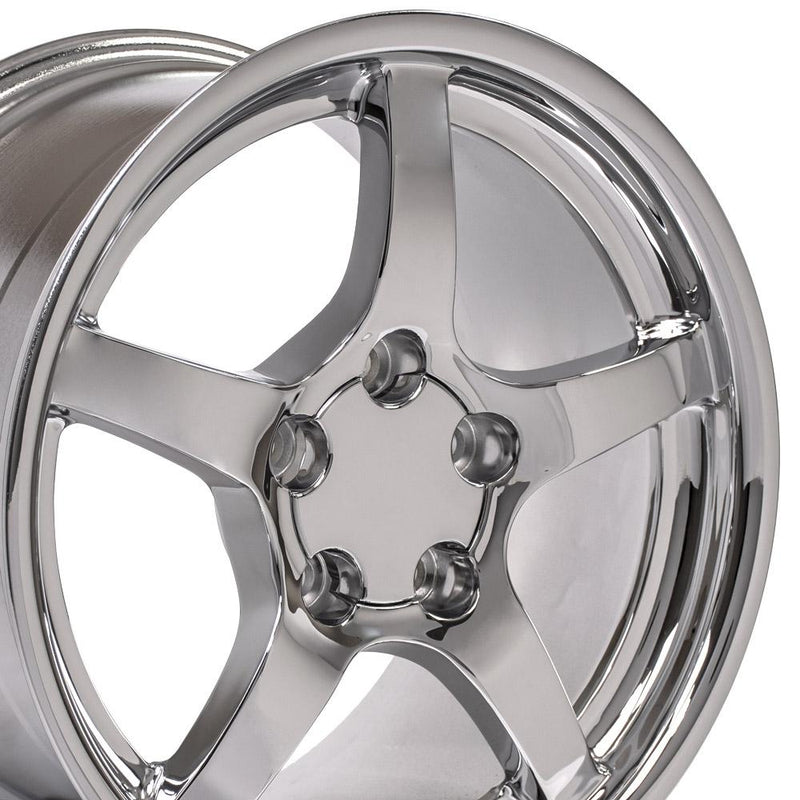 Wheel 18in Replica CV05 fits Chevrolet Corvette C5 18x9.5 Deep Dish Chrome
