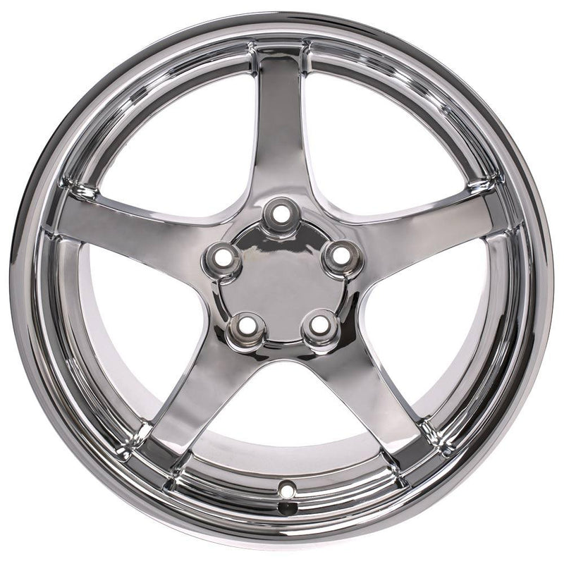 Wheel 18in Replica CV05 fits Chevrolet Corvette C5 18x10.5 Deep Dish Chrome
