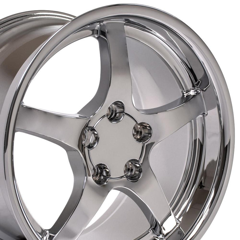 Wheel 18in Replica CV05 fits Chevrolet Corvette C5 18x10.5 Deep Dish Chrome