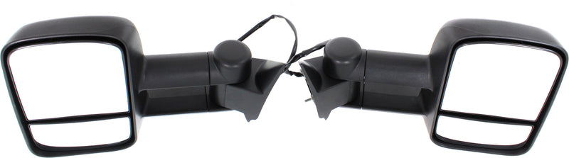 Driver and Passenger Side Towing Mirror, Power, Manual Folding, Non-Heated, Textured Black, W/o Signal Light, W/o memory, W/o Puddle Light and Auto-Dimming, With Blind Spot Glass