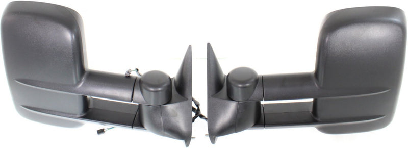 Driver and Passenger Side Towing Mirror, Power, Manual Folding, Non-Heated, Textured Black, W/o Signal Light, W/o memory, W/o Puddle Light and Auto-Dimming, With Blind Spot Glass