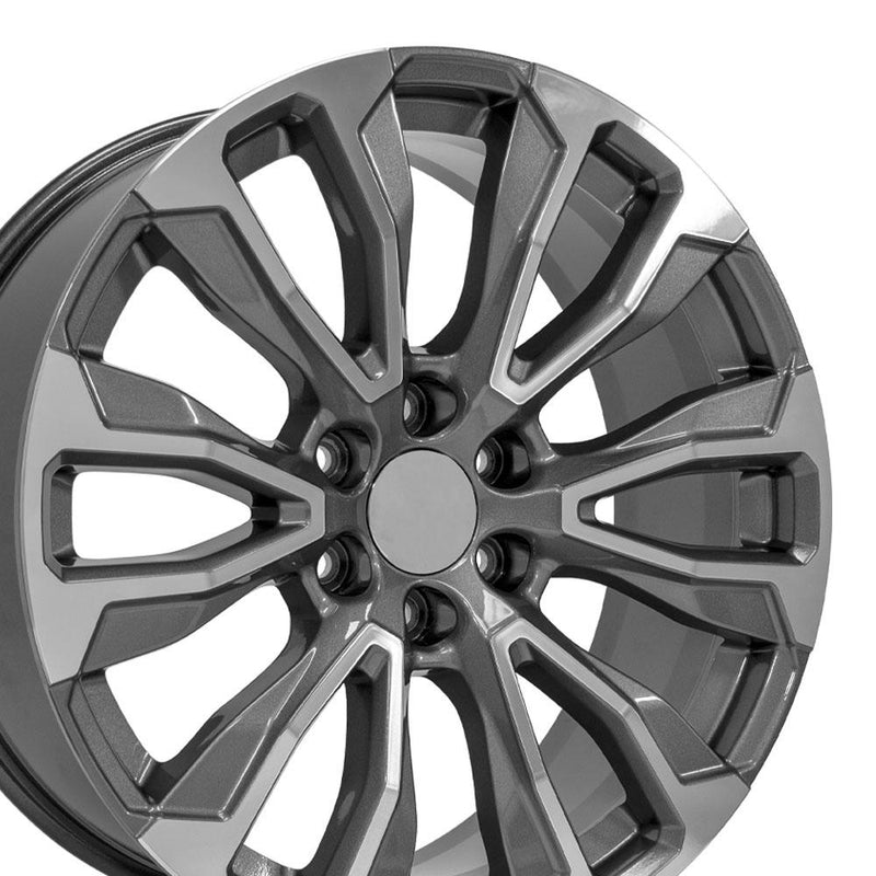 Wheel 22in Replica CV30 fits GMC Yukon 1500 22x9 Gunmetal Machined