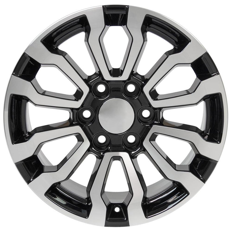 Wheel 18in Replica CV35 fits GMC Sierra 18x8.5 Black Machined