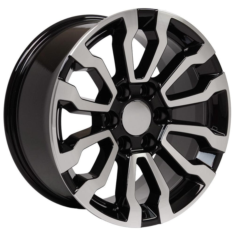 Wheel 18in Replica CV35 fits GMC Sierra 18x8.5 Black Machined