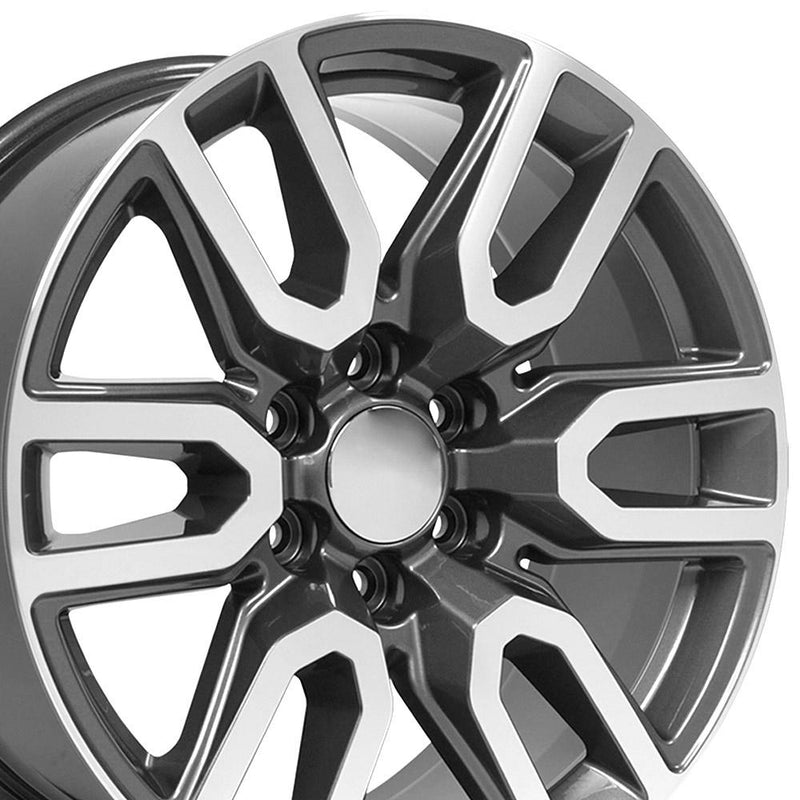 Wheel 20in Replica CV36 fits GMC Sierra 20x9 Gunmetal Machined