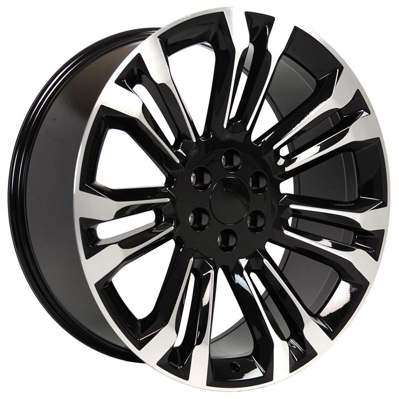 Wheel 24in Replica CV43 fits Chevrolet Silverado 1500 24x10 Black Machined