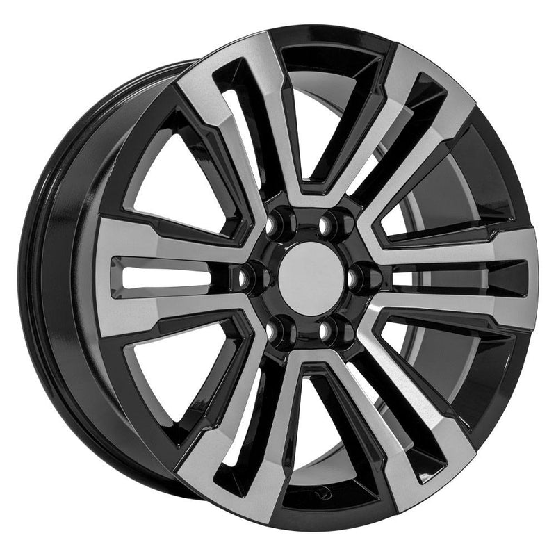 Wheel 20in Replica CV44 fits GMC Yukon Denali 20x9 Black Machined
