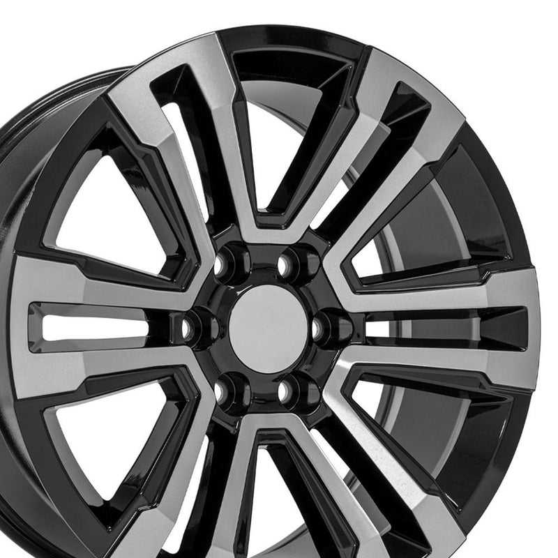 Wheel 20in Replica CV44 fits GMC Yukon Denali 20x9 Black Machined