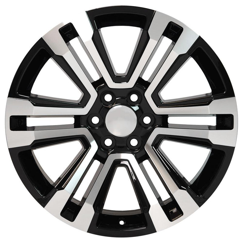 Wheel 22in Replica CV44 fits GMC Yukon 22x9 Black Machined
