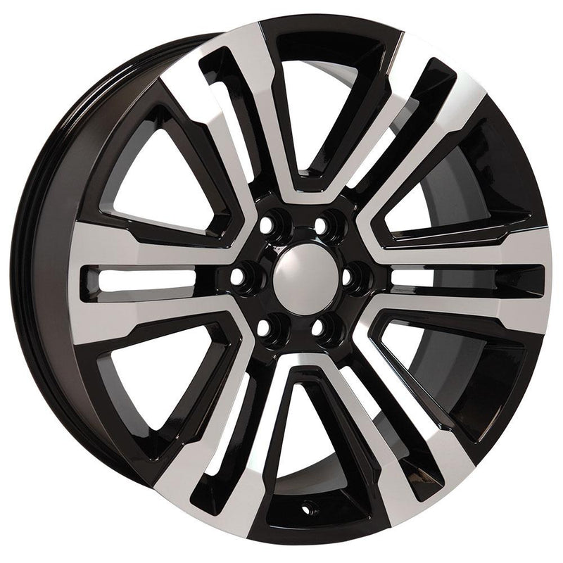 Wheel 22in Replica CV44 fits GMC Yukon 22x9 Black Machined