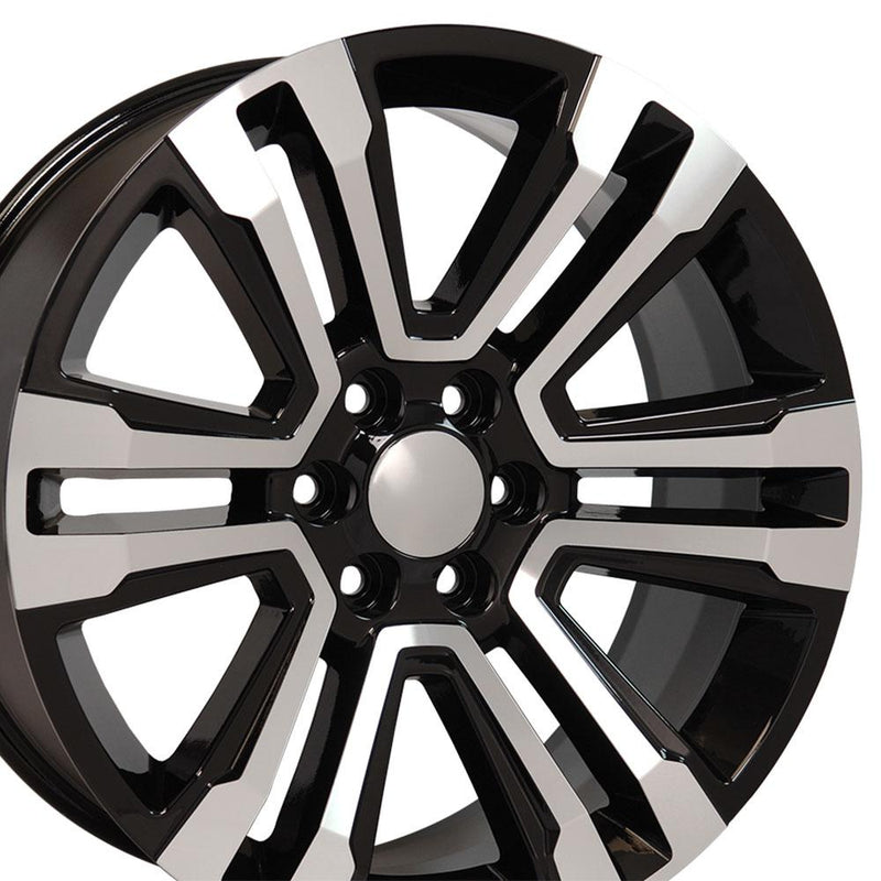 Wheel 22in Replica CV44 fits GMC Yukon 22x9 Black Machined