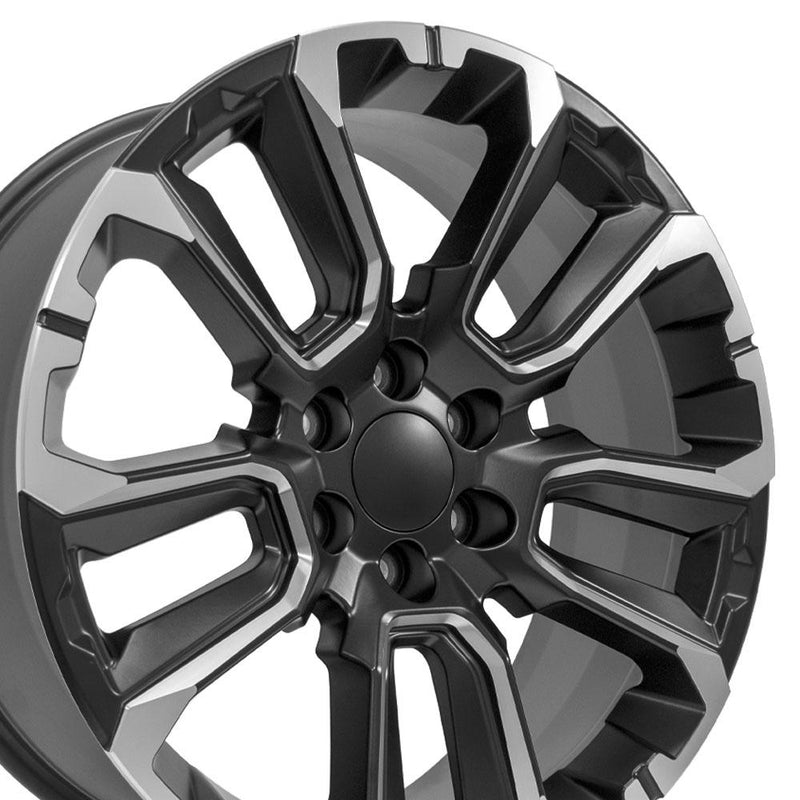 Wheel 22in Replica CV68 fits Chevrolet Suburban 1500 22x9 Satin Black with Milled Edge
