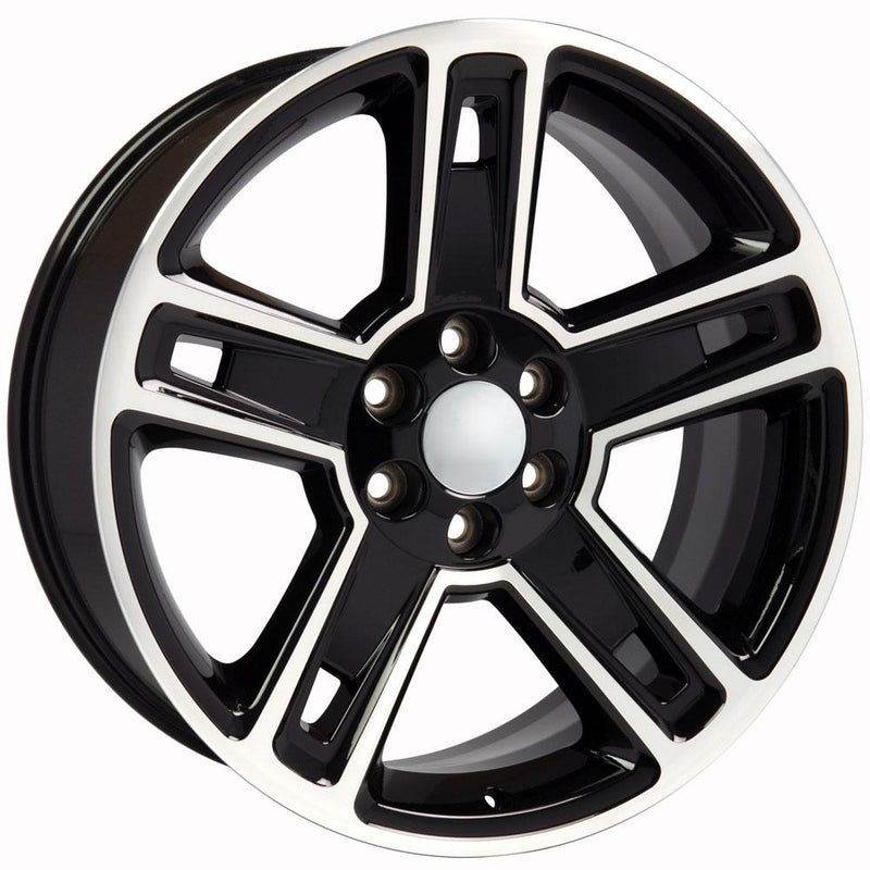 Wheel 22in Replica CV74B fits Chevrolet Silverado 22x9 Black Machined