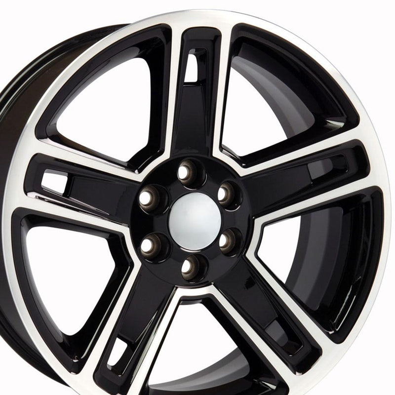Wheel 22in Replica CV74B fits Chevrolet Silverado 22x9 Black Machined