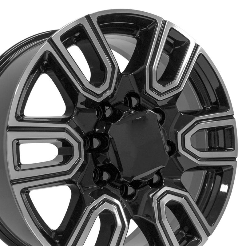 Wheel 20in Replica CV96B fits GMC Sierra 2500/3500 20x8.5 Black Machined