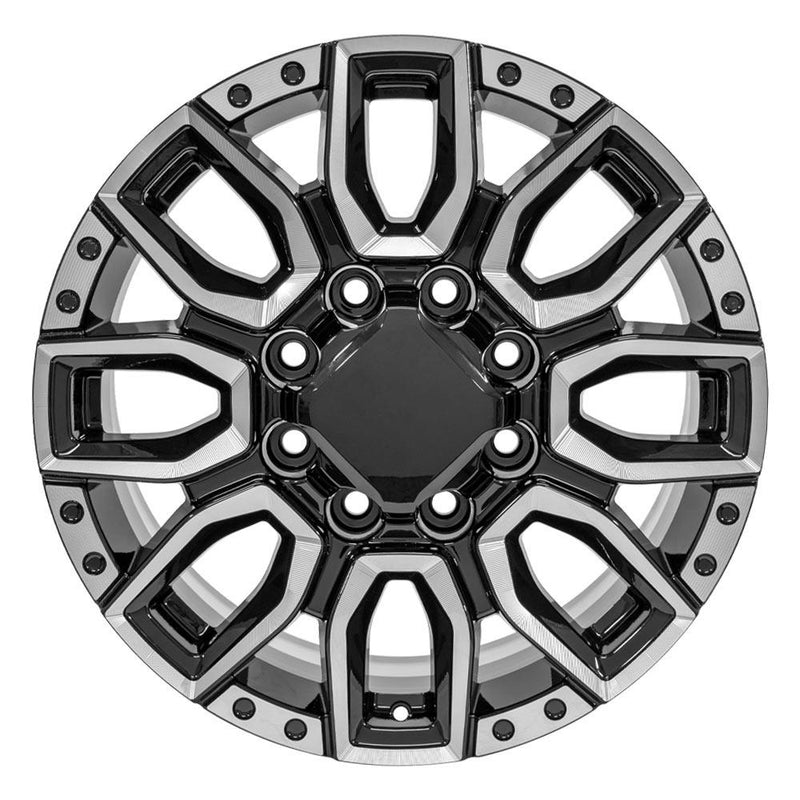 Wheel 20in Replica CV97B fits GMC Sierra 2500/3500 20x8.5 Black with Milled Edge