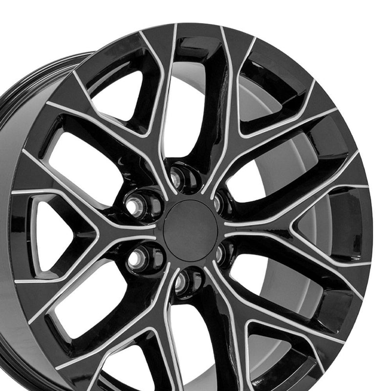 Wheel 20in Replica CV98B fits Chevy Silverado 20x9 Black Milled