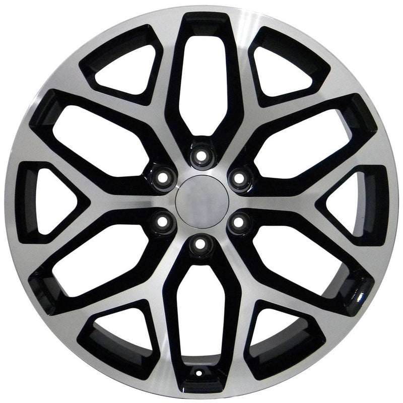 Wheel 20in Replica CV98B fits Chevy Silverado 20x9 Black Machined