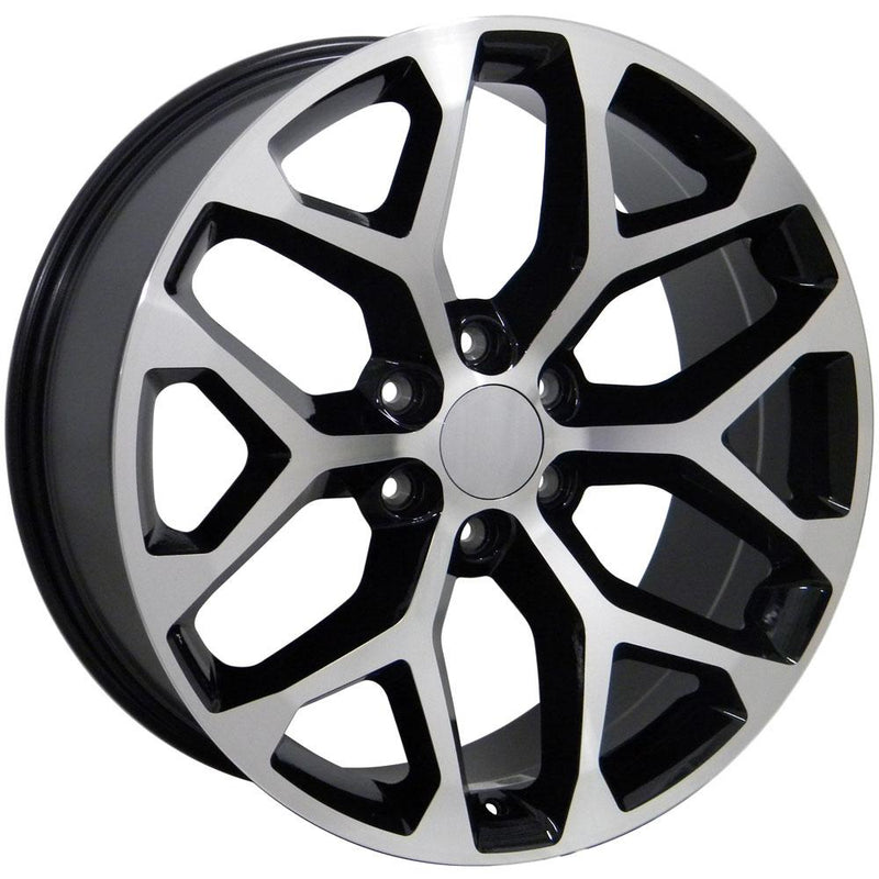 Wheel 20in Replica CV98B fits Chevy Silverado 20x9 Black Machined