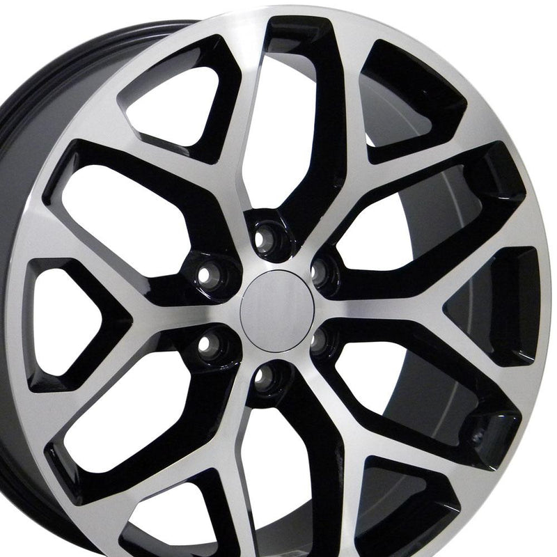Wheel 20in Replica CV98B fits Chevy Silverado 20x9 Black Machined