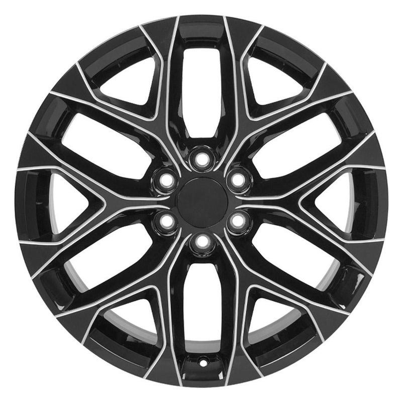 Wheel 22in Replica CV98B fits Chevy Silverado 22x9 Black with Milled Edge