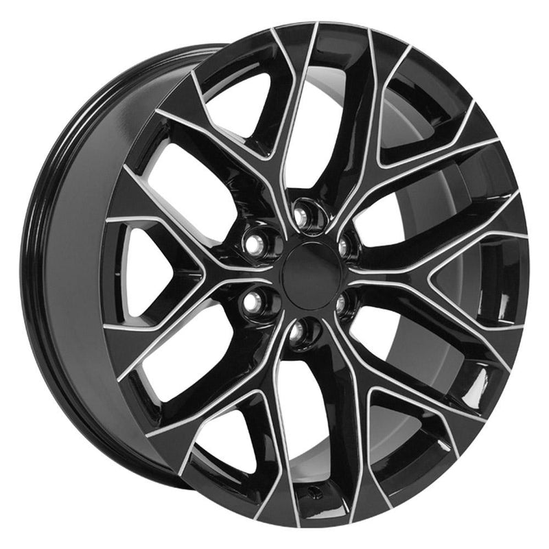 Wheel 22in Replica CV98B fits Chevy Silverado 22x9 Black with Milled Edge